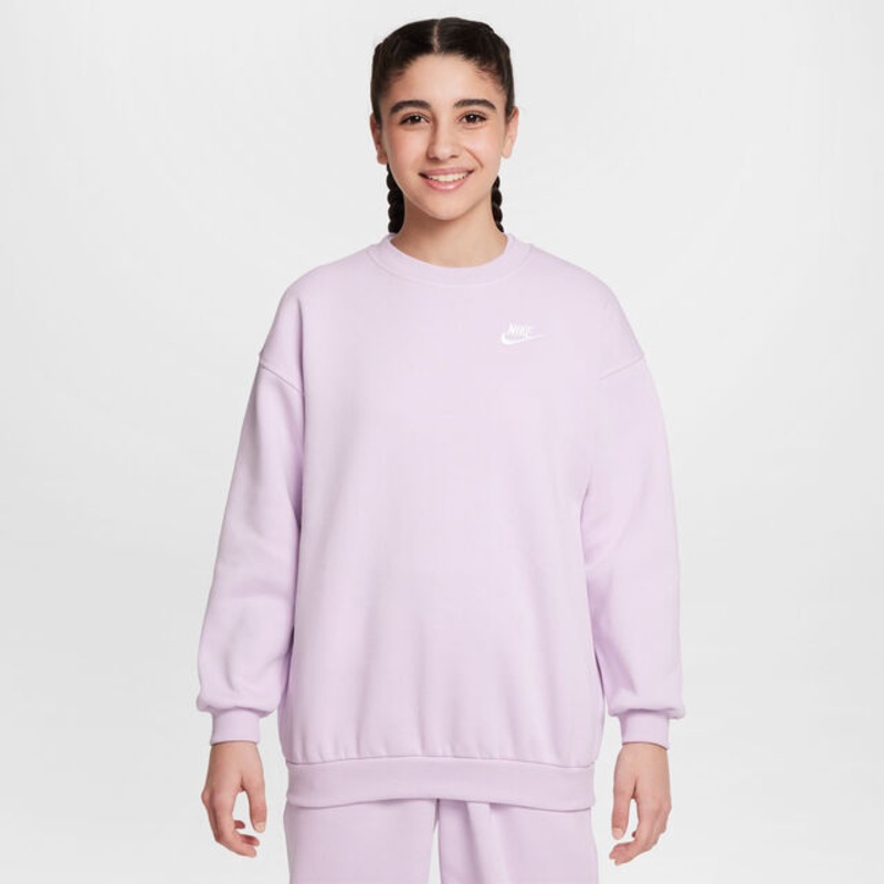 Sportswear Club Fleece Oversized Crew Sweatshirt Girls – Lilac