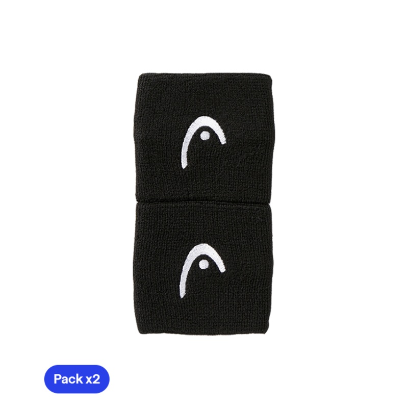 Muequeras Cortas HEAD Negro (Pack x2)
