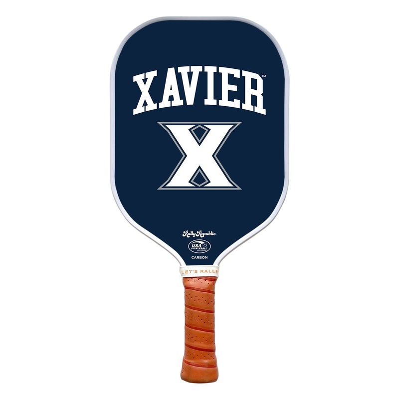 Rally Republic PIckleball Paddle – Xavier Musketeers Xavier Blue Primary Logo