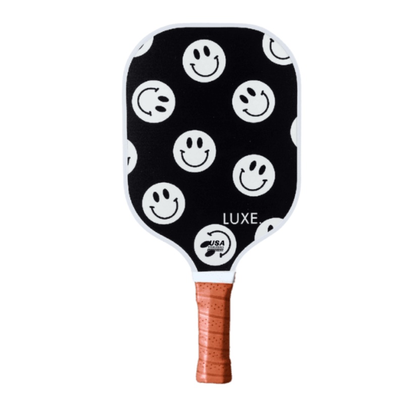 Luxe Pickleball Paddle Smiley|Black|Pink
