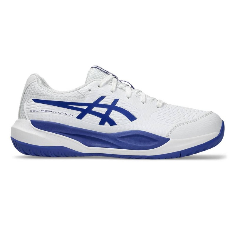 Asics Gel Resolution X  Junior Tennis Shoe (White/Dark Cobalt)