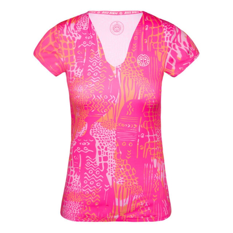 Bella 2.0 Tech V-Neck T-Shirt Women – Grey, Pink