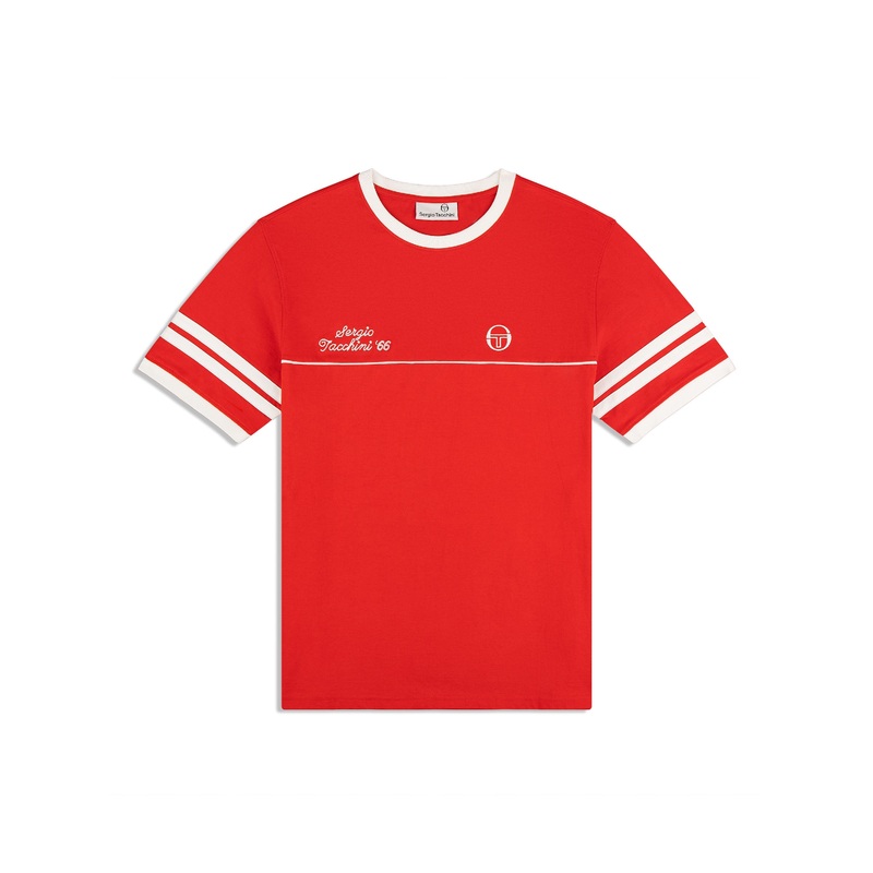 Sergio Tacchini Orion Davis Ringer Tee – Adrenaline Rush/White