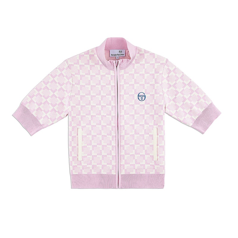 Sergio Tacchini Leila Short Sleeve Track Jacket – Pale Mauve